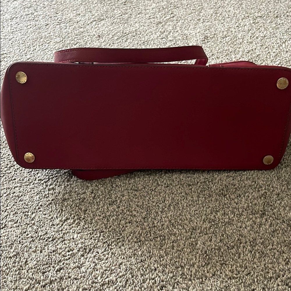 Michael Kors Red Saffiano Leather Tote - Picture 3 of 4